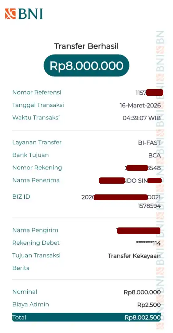 Bukti Transfer