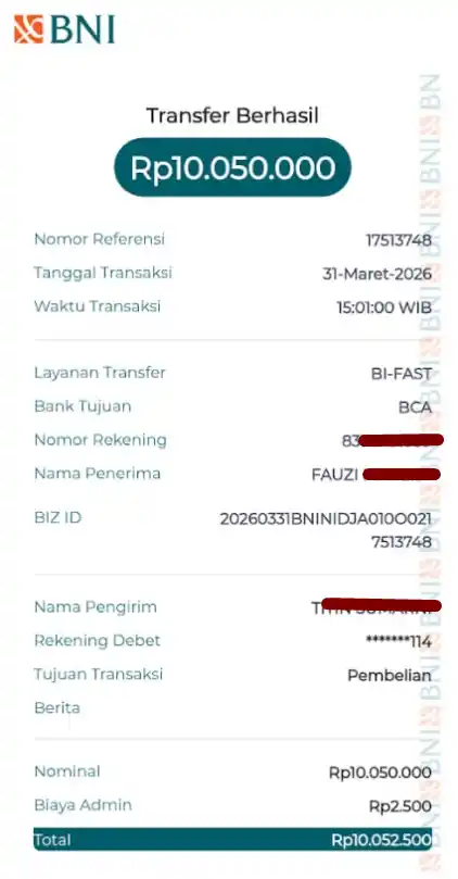 Bukti Transfer
