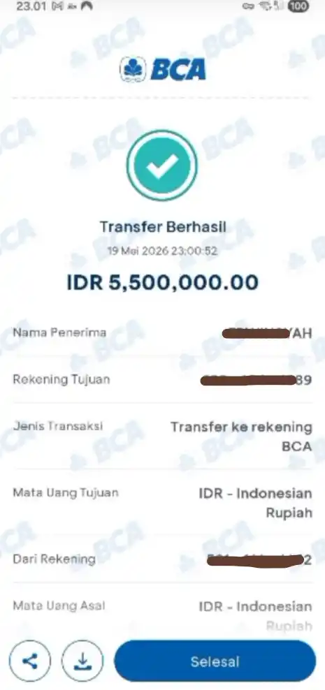 Bukti Transfer